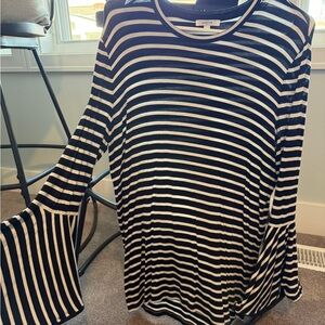 Chic Striped Long Sleeve Blouse